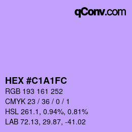 Farbcode: HEX #C1A1FC | qconv.com