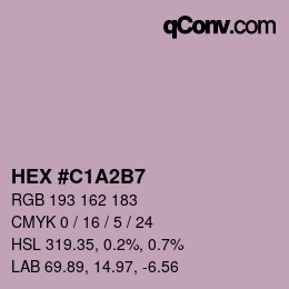 カラーコード: HEX #C1A2B7 | qconv.com