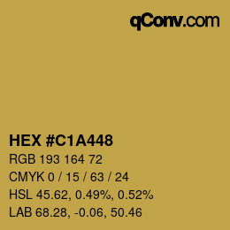 Color code: HEX #C1A448 | qconv.com