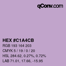 颜色代码: HEX #C1A4CB | qconv.com