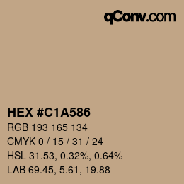カラーコード: HEX #C1A586 | qconv.com