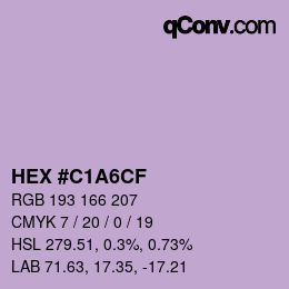 Color code: HEX #C1A6CF | qconv.com