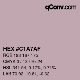 Color code: HEX #C1A7AF | qconv.com