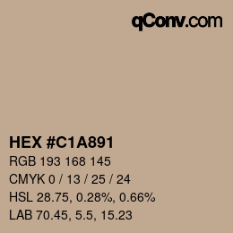 Color code: HEX #C1A891 | qconv.com