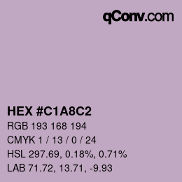 颜色代码: HEX #C1A8C2 | qconv.com