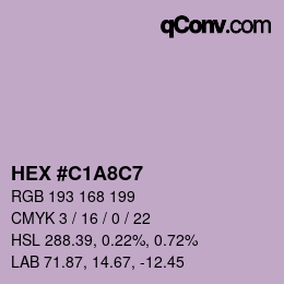 Color code: HEX #C1A8C7 | qconv.com