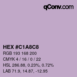 颜色代码: HEX #C1A8C8 | qconv.com