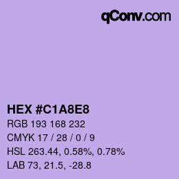 Código de color: HEX #C1A8E8 | qconv.com