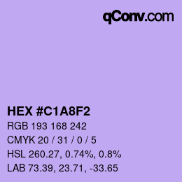 Color code: HEX #C1A8F2 | qconv.com