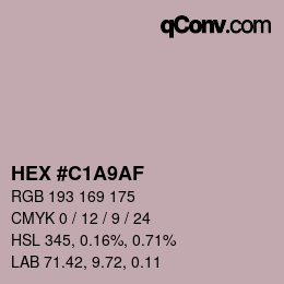 Código de color: HEX #C1A9AF | qconv.com