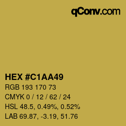 Color code: HEX #C1AA49 | qconv.com