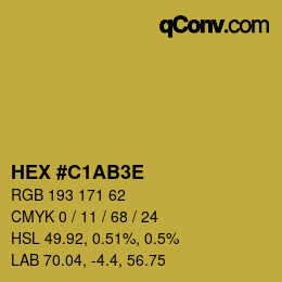 Color code: HEX #C1AB3E | qconv.com