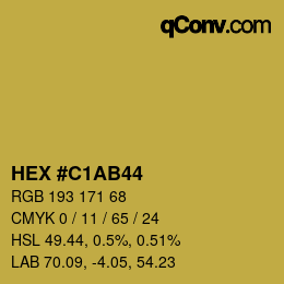 Color code: HEX #C1AB44 | qconv.com