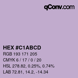 カラーコード: HEX #C1ABCD | qconv.com