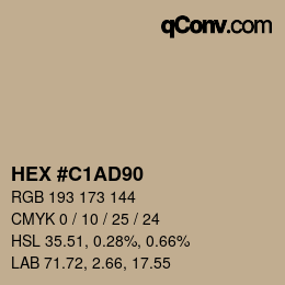 颜色代码: HEX #C1AD90 | qconv.com