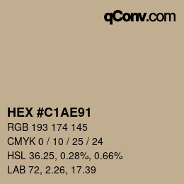 Color code: HEX #C1AE91 | qconv.com