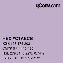 カラーコード: HEX #C1AECB | qconv.com
