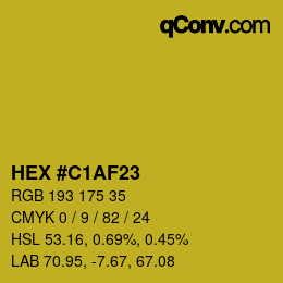 カラーコード: HEX #C1AF23 | qconv.com