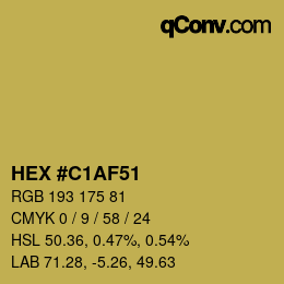 Color code: HEX #C1AF51 | qconv.com