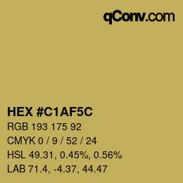 カラーコード: HEX #C1AF5C | qconv.com