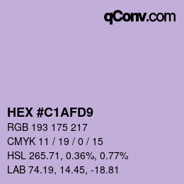 颜色代码: HEX #C1AFD9 | qconv.com