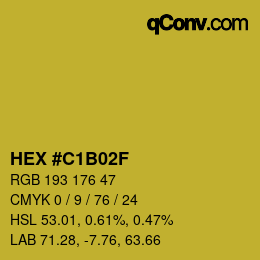 カラーコード: HEX #C1B02F | qconv.com