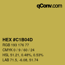 颜色代码: HEX #C1B04D | qconv.com