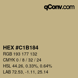 Código de color: HEX #C1B184 | qconv.com