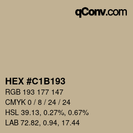 Color code: HEX #C1B193 | qconv.com