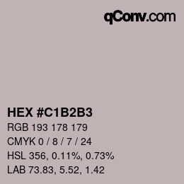 Color code: HEX #C1B2B3 | qconv.com