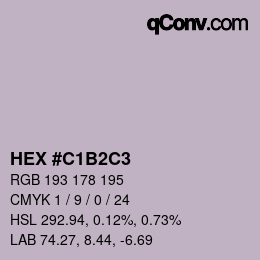 カラーコード: HEX #C1B2C3 | qconv.com