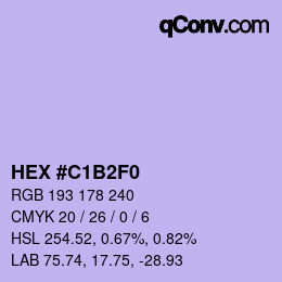 カラーコード: HEX #C1B2F0 | qconv.com