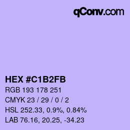 Color code: HEX #C1B2FB | qconv.com