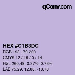 Color code: HEX #C1B3DC | qconv.com