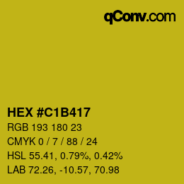 Color code: HEX #C1B417 | qconv.com