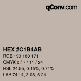 Color code: HEX #C1B4AB | qconv.com