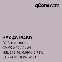 カラーコード: HEX #C1B4BD | qconv.com