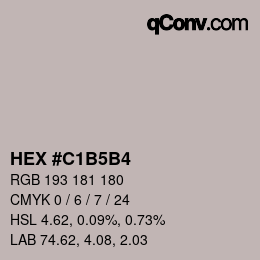 カラーコード: HEX #C1B5B4 | qconv.com