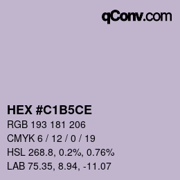 Color code: HEX #C1B5CE | qconv.com