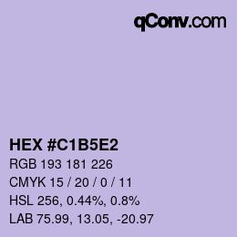 カラーコード: HEX #C1B5E2 | qconv.com