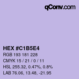 カラーコード: HEX #C1B5E4 | qconv.com