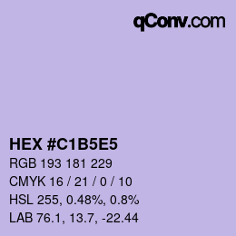 カラーコード: HEX #C1B5E5 | qconv.com