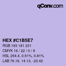 カラーコード: HEX #C1B5E7 | qconv.com