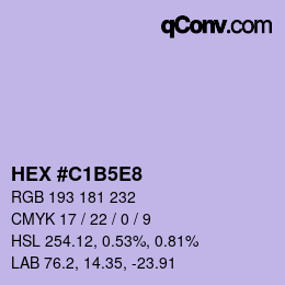 カラーコード: HEX #C1B5E8 | qconv.com
