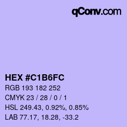 Color code: HEX #C1B6FC | qconv.com