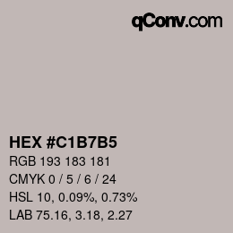 Color code: HEX #C1B7B5 | qconv.com