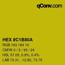 Color code: HEX #C1B80A | qconv.com