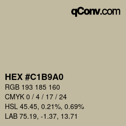 Color code: HEX #C1B9A0 | qconv.com