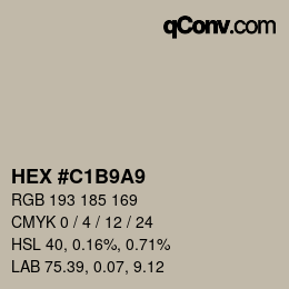Código de color: HEX #C1B9A9 | qconv.com