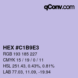 Color code: HEX #C1B9E3 | qconv.com